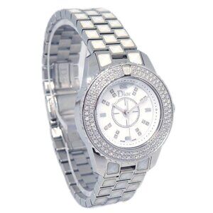 Christian Dior CD112118 Crystal Quartz Watch SS Diamond